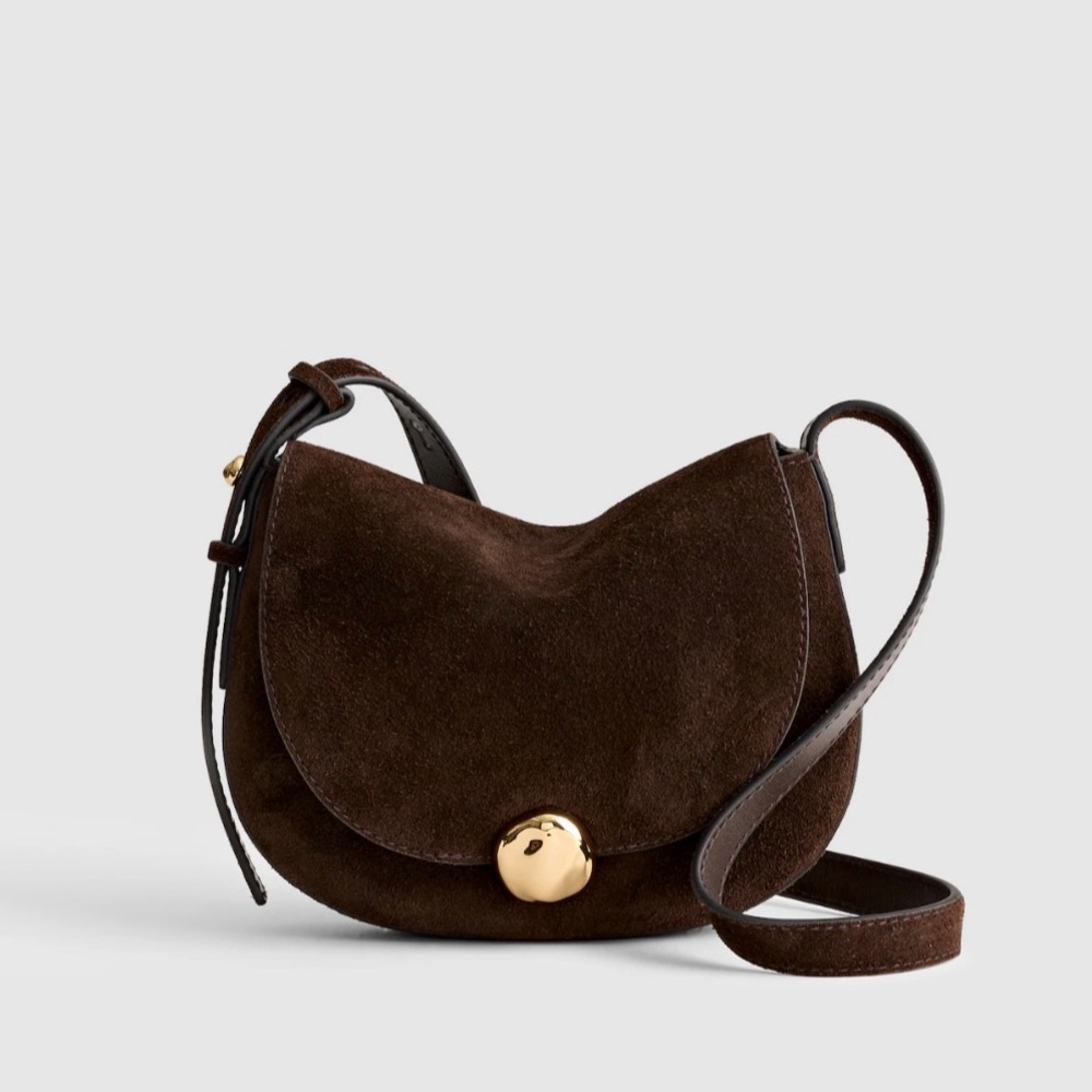 Madewell “Dakota Saddle CrossBody Bag” in Dark Carob